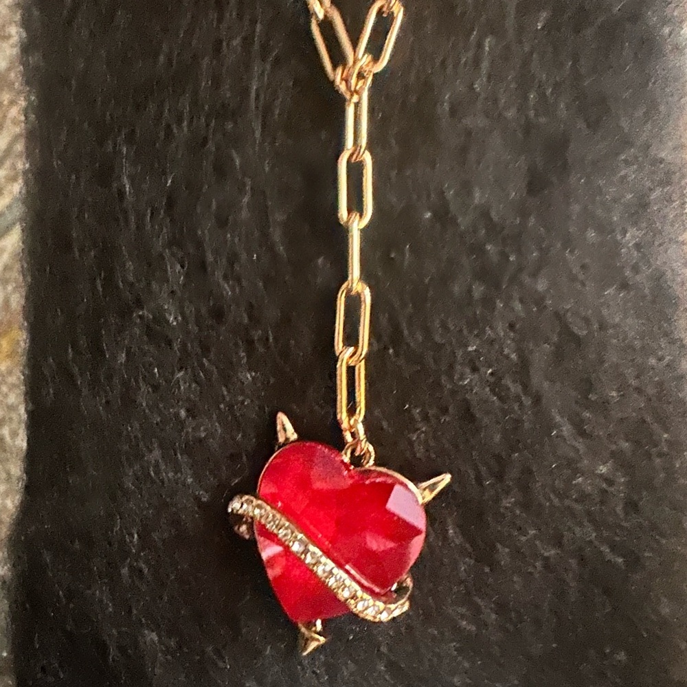 Betsey Johnson Red Heart Pendant rare